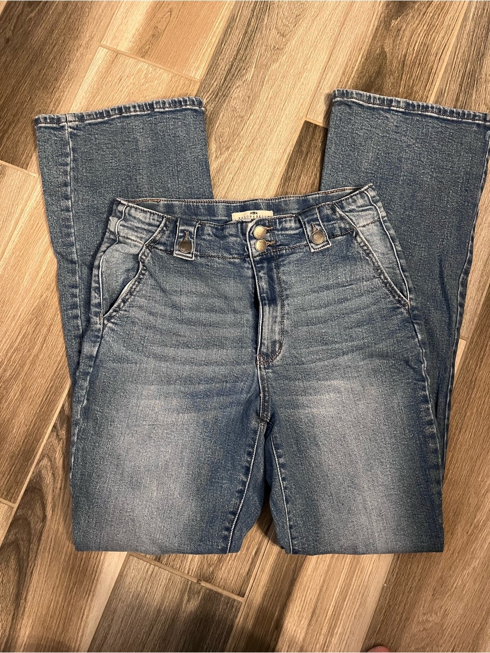 Mason & Belle Women’s Boot Cut Jeans in Medium Blue Wash